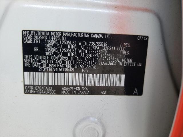 Photo 10 from auction – 2013 TOYOTA RAV4 LIMIT with VIN 2T3YFREV4DW038469
