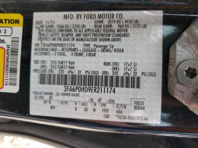 Photo 10 from auction – 2014 FORD FUSION SE with VIN 3FA6P0HD9ER211174