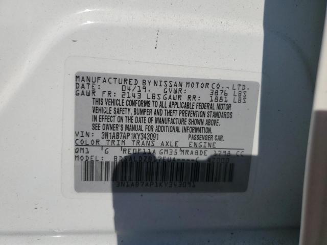 Photo 10 from auction – 2019 NISSAN SENTRA S with VIN 3N1AB7AP1KY343091