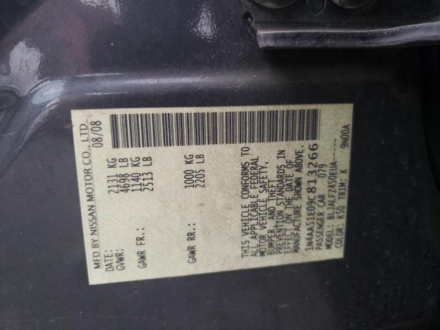 Photo 10 from auction – 2009 NISSAN MAXIMA S with VIN 1N4AA51E09C813266
