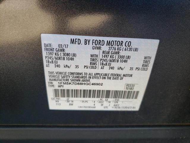 Photo 10 from auction – 2017 FORD EXPLORER X with VIN 1FM5K7D88HGC46902