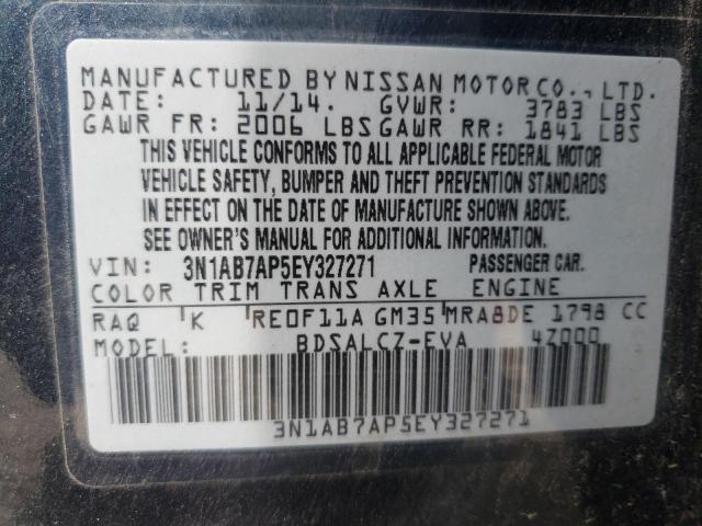 Photo 10 from auction – 2014 NISSAN SENTRA S with VIN 3N1AB7AP5EY327271