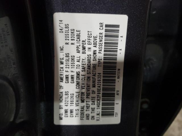Photo 10 from auction – 2014 HONDA ACCORD EXL with VIN 1HGCR2F89EA206304