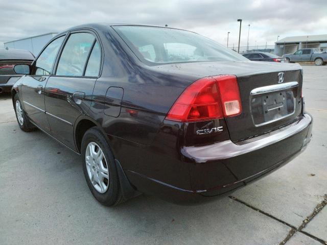 Photo 3 from auction – 2001 HONDA CIVIC LX with VIN 2HGES16511H522997