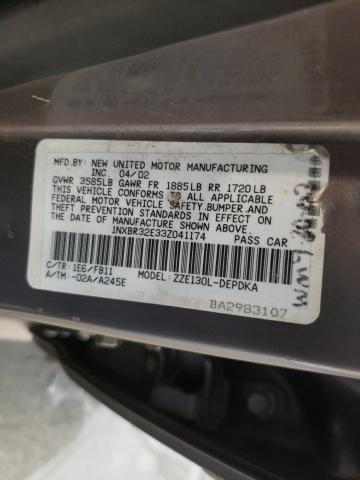 Photo 10 from auction – 2003 TOYOTA COROLLA CE with VIN 1NXBR32E33Z041174
