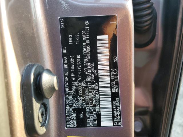 Photo 10 from auction – 2017 TOYOTA HIGHLANDER with VIN 5TDBZRFH0HS471008
