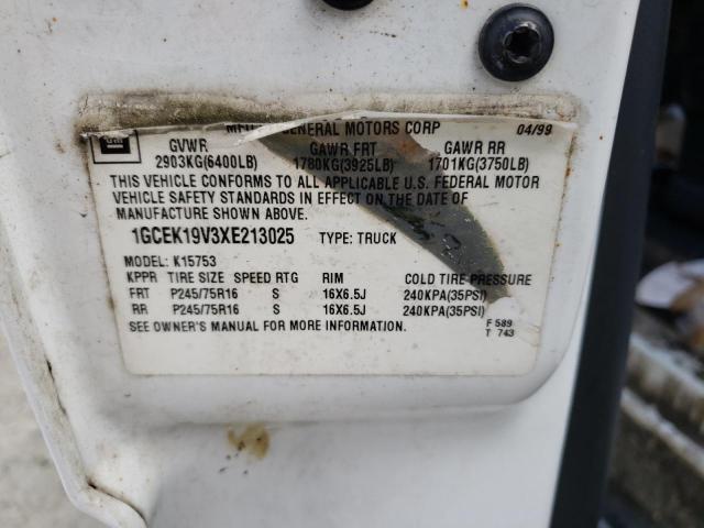 Photo 10 from auction – 1999 CHEVROLET SILVER1500 with VIN 1GCEK19V3XE213025