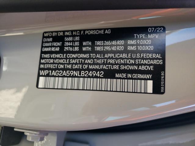 Photo 10 from auction – 2022 PORSCHE MACAN S with VIN WP1AG2A59NLB24942