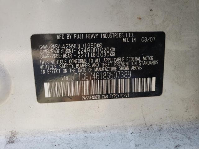 Photo 10 from auction – 2008 SUBARU IMPREZA with VIN JF1GE74618G507389