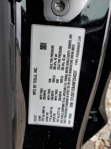 Photo 10 from auction – 2022 TESLA MODEL 3 with VIN 5YJ3E1EB4NF264037