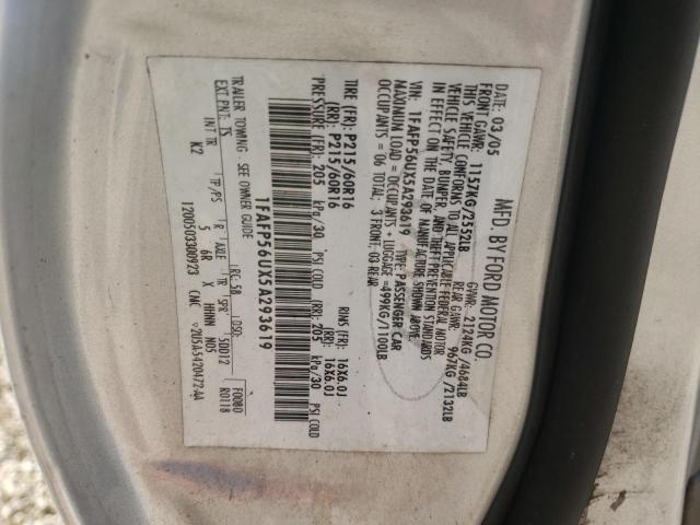 Photo 10 from auction – 2005 FORD TAURUS SEL with VIN 1FAFP56UX5A293619