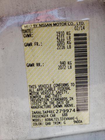 Photo 10 from auction – 2014 NISSAN ALTIMA 2.5 with VIN 1N4AL3AP4EC279974