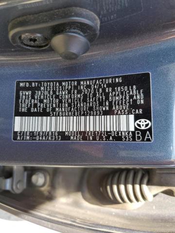 Photo 10 from auction – 2014 TOYOTA COROLLA L with VIN 5YFBURHE8EP129893