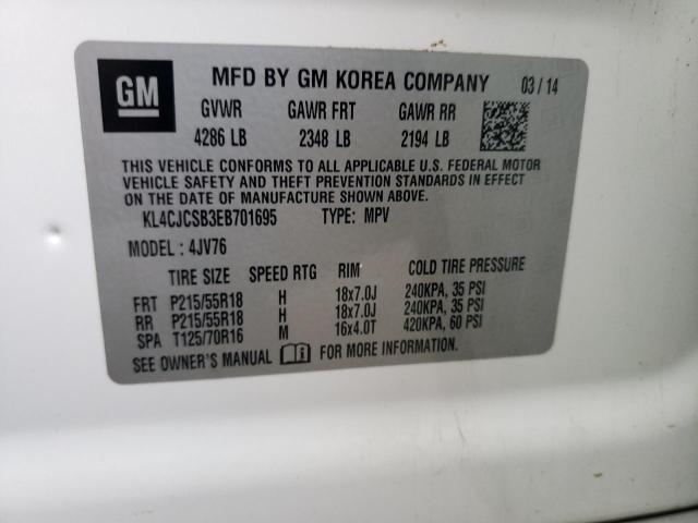 Photo 10 from auction – 2014 BUICK ENCORE with VIN KL4CJCSB3EB701695