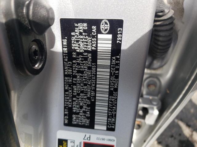 Photo 10 from auction – 2014 TOYOTA CAMRY L with VIN 4T1BF1FK5EU730651