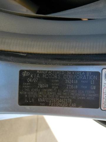 Photo 10 from auction – 2007 KIA SPECTRA with VIN KNAFE121975462378