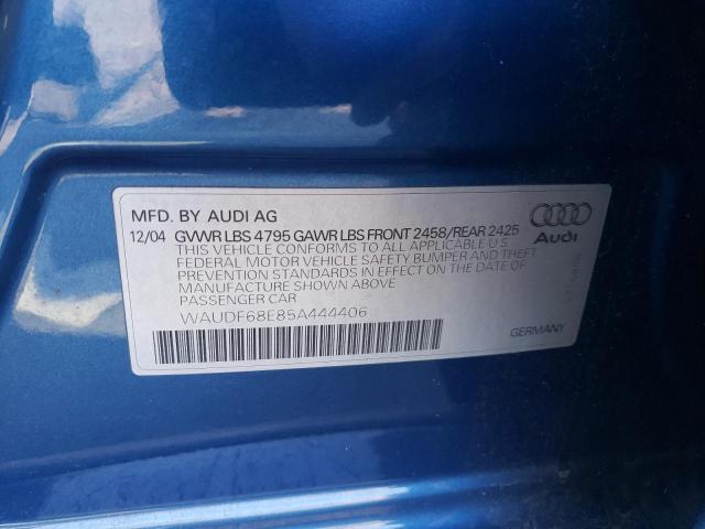 Photo 10 from auction – 2005 AUDI A4 2.0T QU with VIN WAUDF68E85A444406