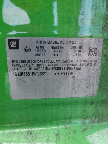 Photo 10 from auction – 2015 CHEVROLET SONIC RS with VIN 1G1JH6SB1F4199827