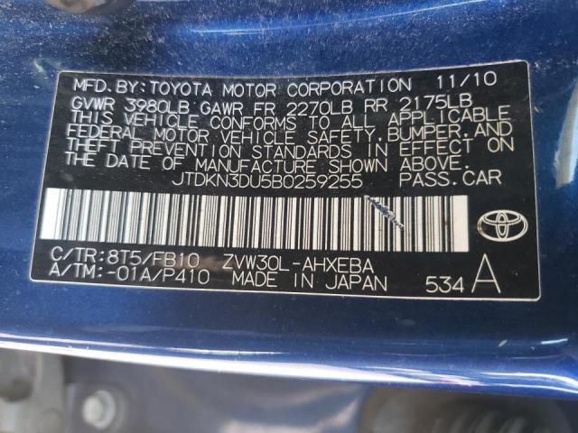 Фото 10 с аукциона – 2011 TOYOTA PRIUS с VIN JTDKN3DU5B0259255