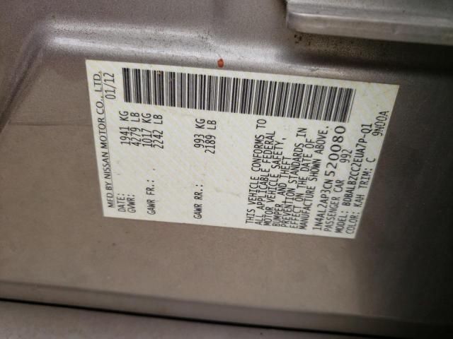 Photo 10 from auction – 2012 NISSAN ALTIMA BAS with VIN 1N4AL2AP3CN520080