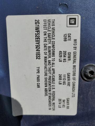 Photo 10 from auction – 2000 CHEVROLET IMPALA with VIN 2G1WF52E8Y9241832
