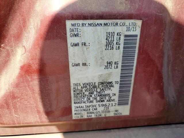Photo 10 from auction – 2015 NISSAN ALTIMA 2.5 with VIN 1N4AL3AP3FC596212