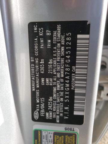 Photo 10 from auction – 2015 KIA OPTIMA LX with VIN 5XXGM4A78FG451285