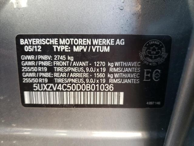 Photo 10 from auction – 2013 BMW X5 XDRIVE3 with VIN 5UXZV4C50D0B01036