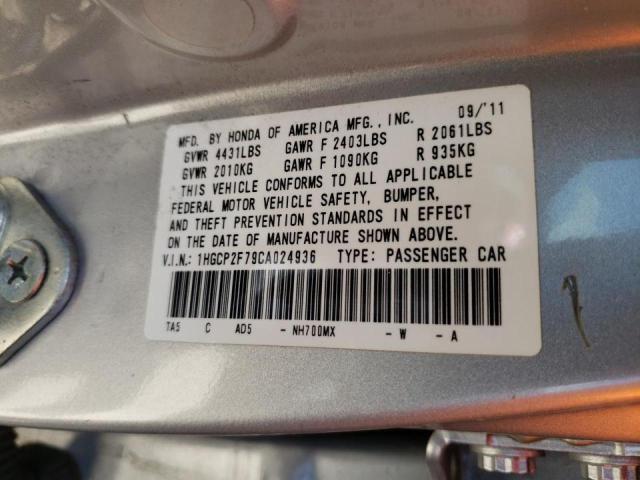 Photo 10 from auction – 2012 HONDA ACCORD EX with VIN 1HGCP2F79CA024936