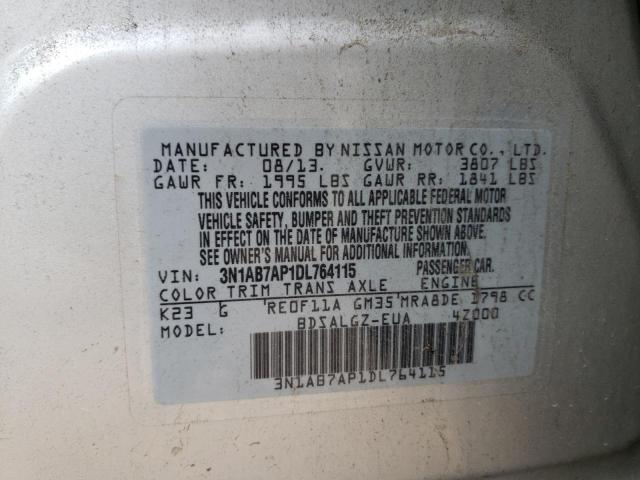 Photo 10 from auction – 2013 NISSAN SENTRA S with VIN 3N1AB7AP1DL764115