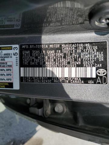 Photo 10 from auction – 2007 TOYOTA COROLLA CE with VIN 2T1BR32E17C730993