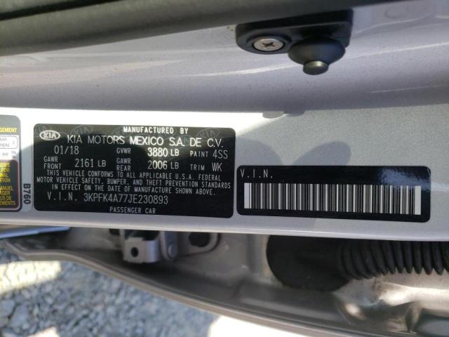 Photo 10 from auction – 2018 KIA FORTE LX with VIN 3KPFK4A77JE230893