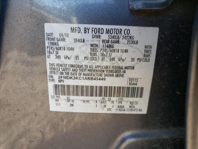 Photo 10 from auction – 2010 FORD EDGE LIMIT with VIN 2FMDK3KC1ABB45449