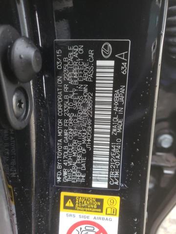 Photo 10 from auction – 2015 LEXUS CT 200 with VIN JTHKD5BHXF2238592