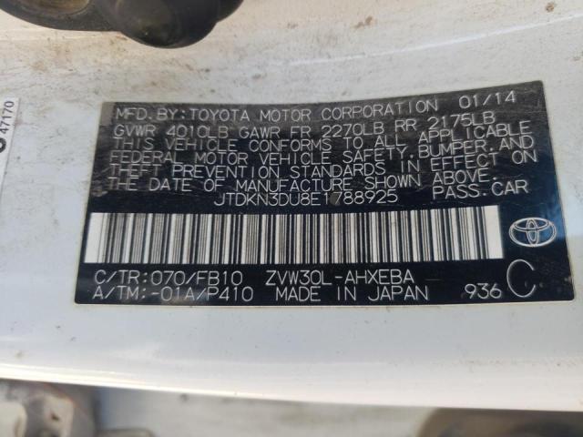 Photo 10 from auction – 2014 TOYOTA PRIUS with VIN JTDKN3DU8E1788925
