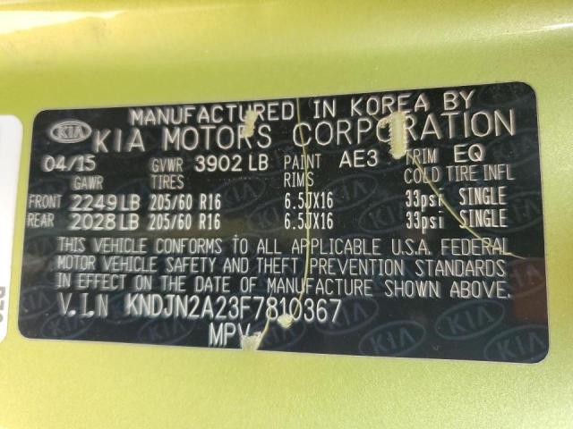 Photo 10 from auction – 2015 KIA SOUL with VIN KNDJN2A23F7810367