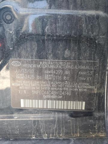 Photo 10 from auction – 2011 HYUNDAI SONATA SE with VIN 5NPEC4AC4BH104140