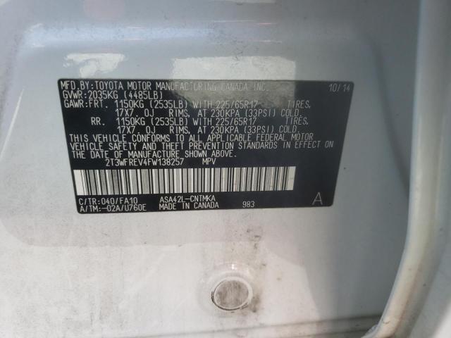 Photo 10 from auction – 2015 TOYOTA RAV4 XLE with VIN 2T3WFREV4FW138257