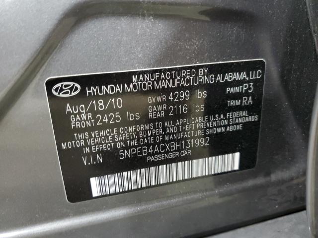Photo 10 from auction – 2011 HYUNDAI SONATA GLS with VIN 5NPEB4ACXBH131992