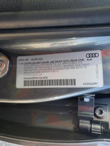 Photo 10 from auction – 2017 AUDI A3 PREMIUM with VIN WAUAUGFF2H1041830