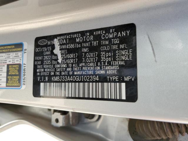 Photo 10 from auction – 2016 HYUNDAI TUCSON LIM with VIN KM8J33A40GU102394