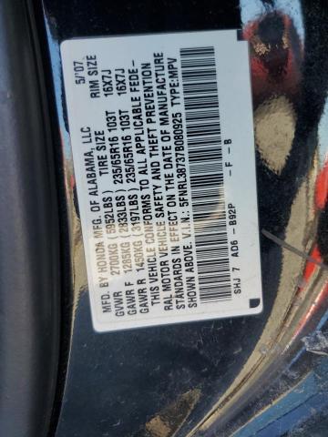 Photo 10 from auction – 2007 HONDA ODYSSEY EX with VIN 5FNRL38737B080925