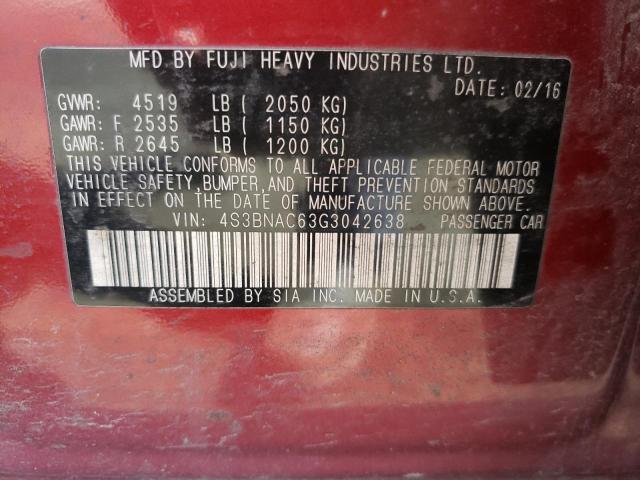 Photo 10 from auction – 2016 SUBARU LEGACY 2.5 with VIN 4S3BNAC63G3042638