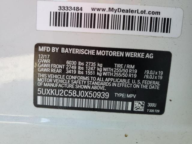 Photo 10 from auction – 2018 BMW X6 XDRIVE3 with VIN 5UXKU2C58J0X50939