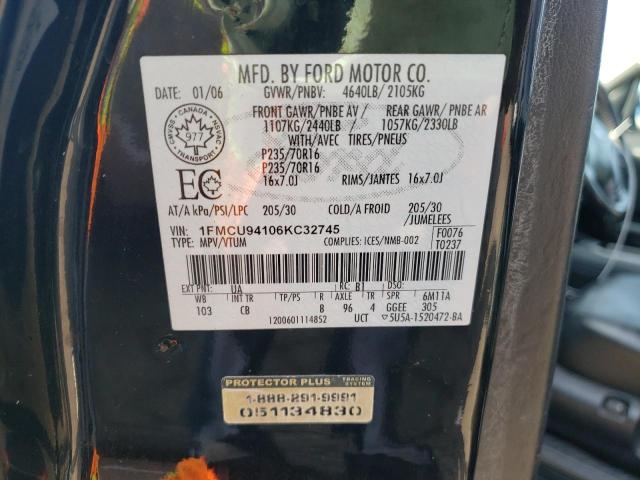 Photo 10 from auction – 2006 FORD ESCAPE LIM with VIN 1FMCU94106KC32745