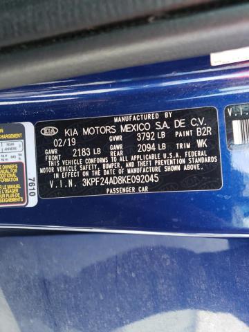 Photo 10 from auction – 2019 KIA FORTE FE with VIN 3KPF24AD8KE092045