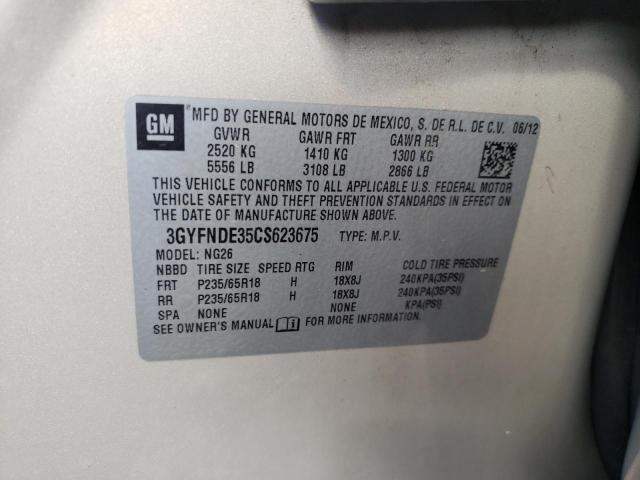 Photo 10 from auction – 2012 CADILLAC SRX LUXURY with VIN 3GYFNDE35CS623675
