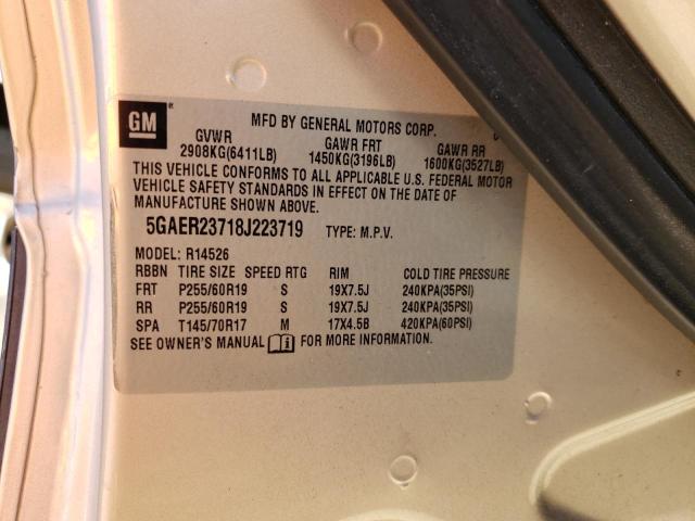 Photo 10 from auction – 2008 BUICK ENCLAVE CX with VIN 5GAER23718J223719