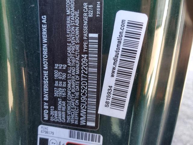 Photo 10 from auction – 2013 MINI COOPER JOH with VIN WMWSU9C52DT722094