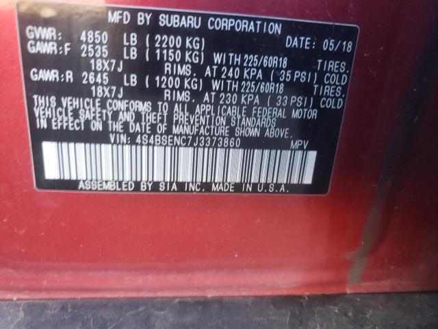 Photo 10 from auction – 2018 SUBARU OUTBACK 3. with VIN 4S4BSENC7J3373860